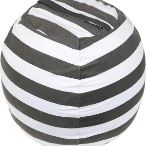 2 Packs Stuffed Animal Storage Beanbag Cover 24" Bean Bag Storage for Kids Girs Boys Room Toys Organizer Heavy-duty Zipper Bean