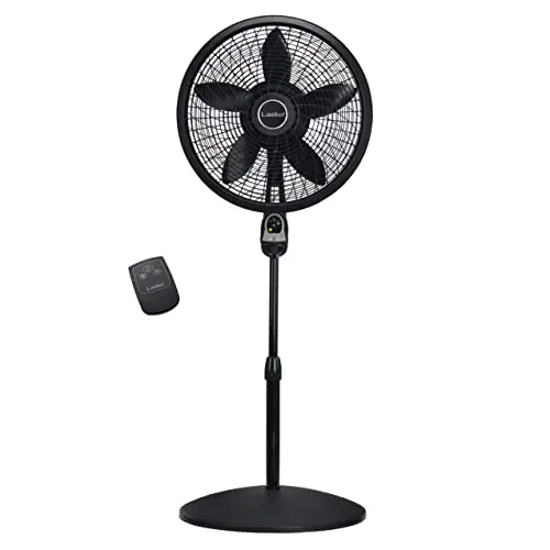 Lasko 18-inch black cyclone pedestal fan with remote