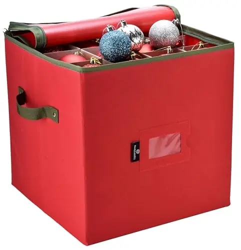 Red Handy Laundry fabric zippered ornament storage box