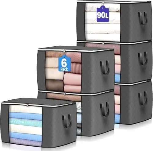 Budding Joy 6-pack large fabric storage bins