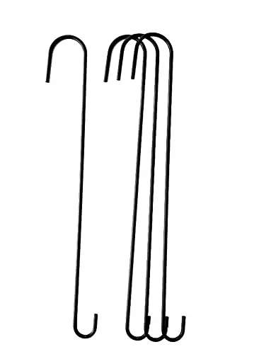 Tetra-Teknica 18-inch black powder-coated steel extension S hooks