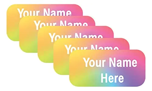 Gilbins rainbow color waterproof peel-and-stick name labels