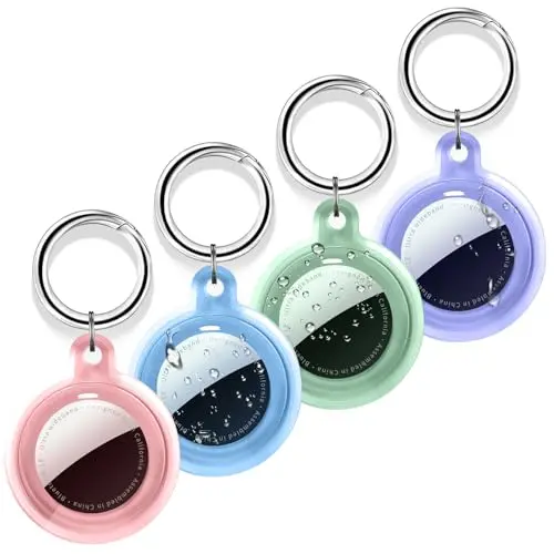 Pautas 4 Pack Colorful Airtag Protective Cases with Keychains