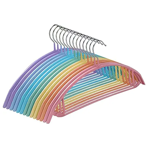 MOPALL rainbow colored metal coat hangers