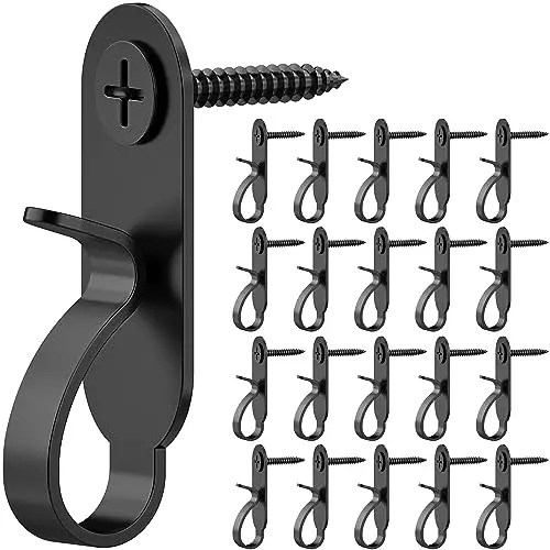 Black Lewufe stainless steel screw hooks for indoor and outdoor string lights