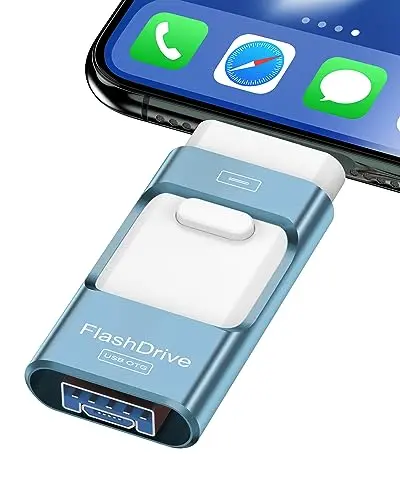 ZARMST Blue 128GB Flash Drive with Touch ID for iPhone