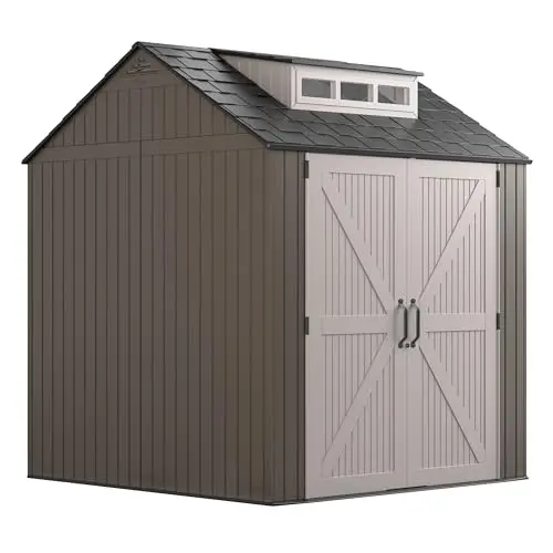 Rubbermaid large brown resin outdoor storage shed
