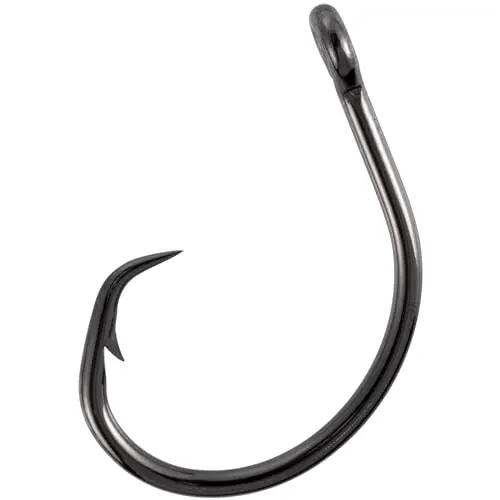 Dr.Fish 3X Strong black circle hooks on a blue background