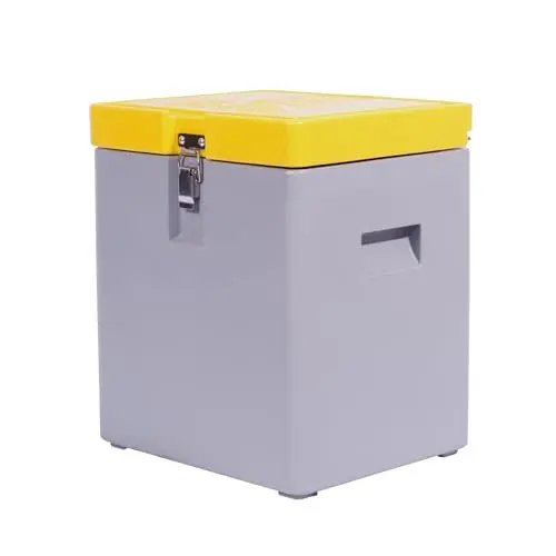 Medium-sized dry ice storage container with handles