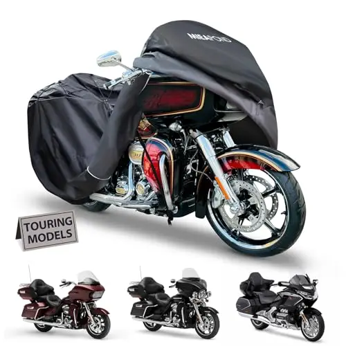 mieapond black and gray motorcycle cover on a Harley Davidson Road Glide