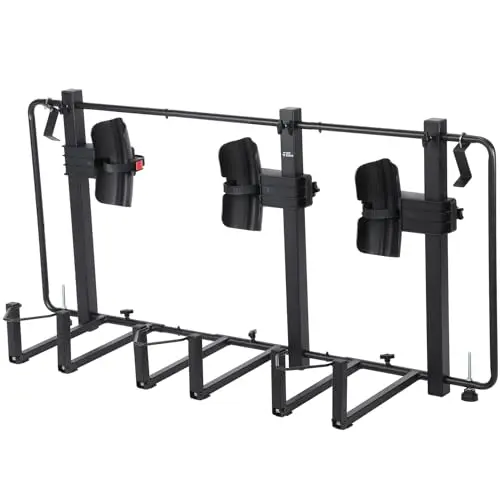 JOYTUTUS black truck bed bike rack holding three mountain bikes