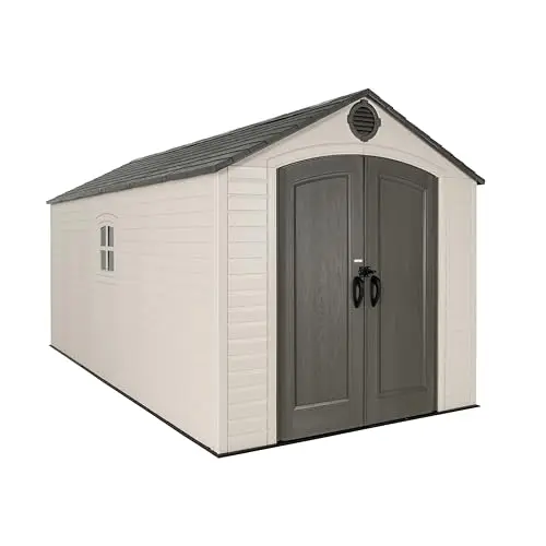 DAUSOLA gray metal outdoor storage shed with lockable door