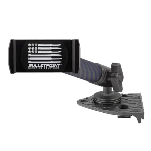Bulletpoint single ball spring-loaded phone mount installed in the center dash of a Jeep Wrangler JL or Gladiator.