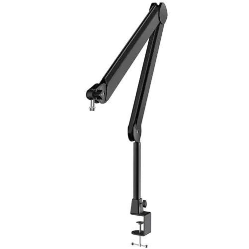 InnoGear black microphone boom arm with cable channels and height riser tube