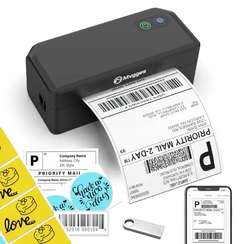 Black Mvgges portable thermal label printer