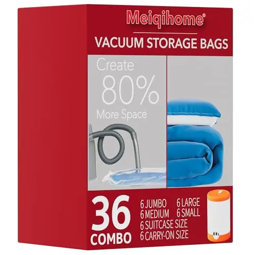 MEIQIHOME 36 Pack Vacuum Storage Bags with Electric Pump